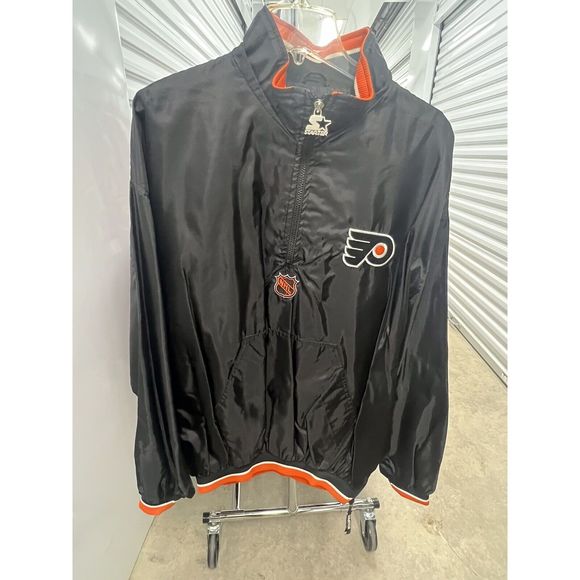 Philadelphia Flyers Jacket 1/4 zip Pullover 90s Vintage Starter Adult XL - Picture 2 of 3